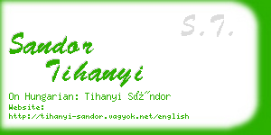 sandor tihanyi business card